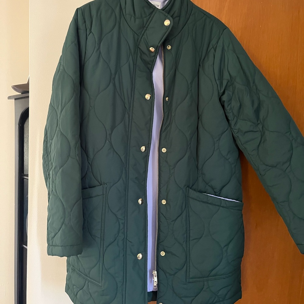 J. Crew Green Quilted Jacket